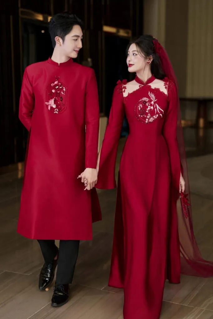 áo dài cưới cách tân